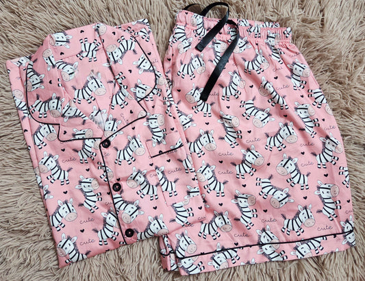Pink ZEBRA Shorts Set