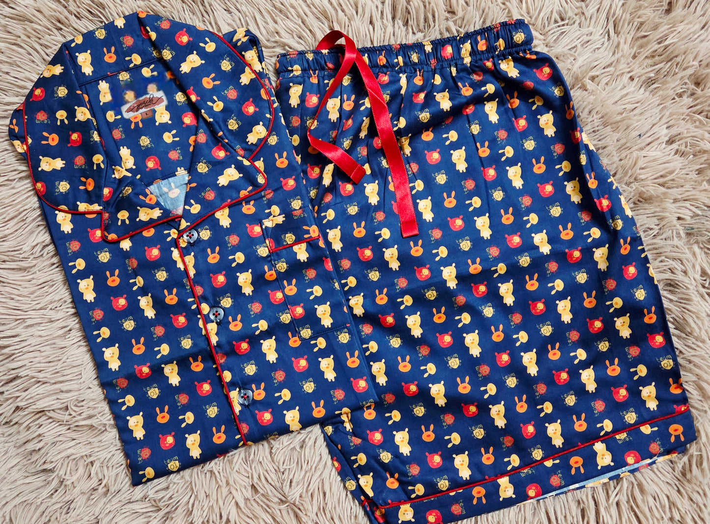 Blue Bunny Shorts Set