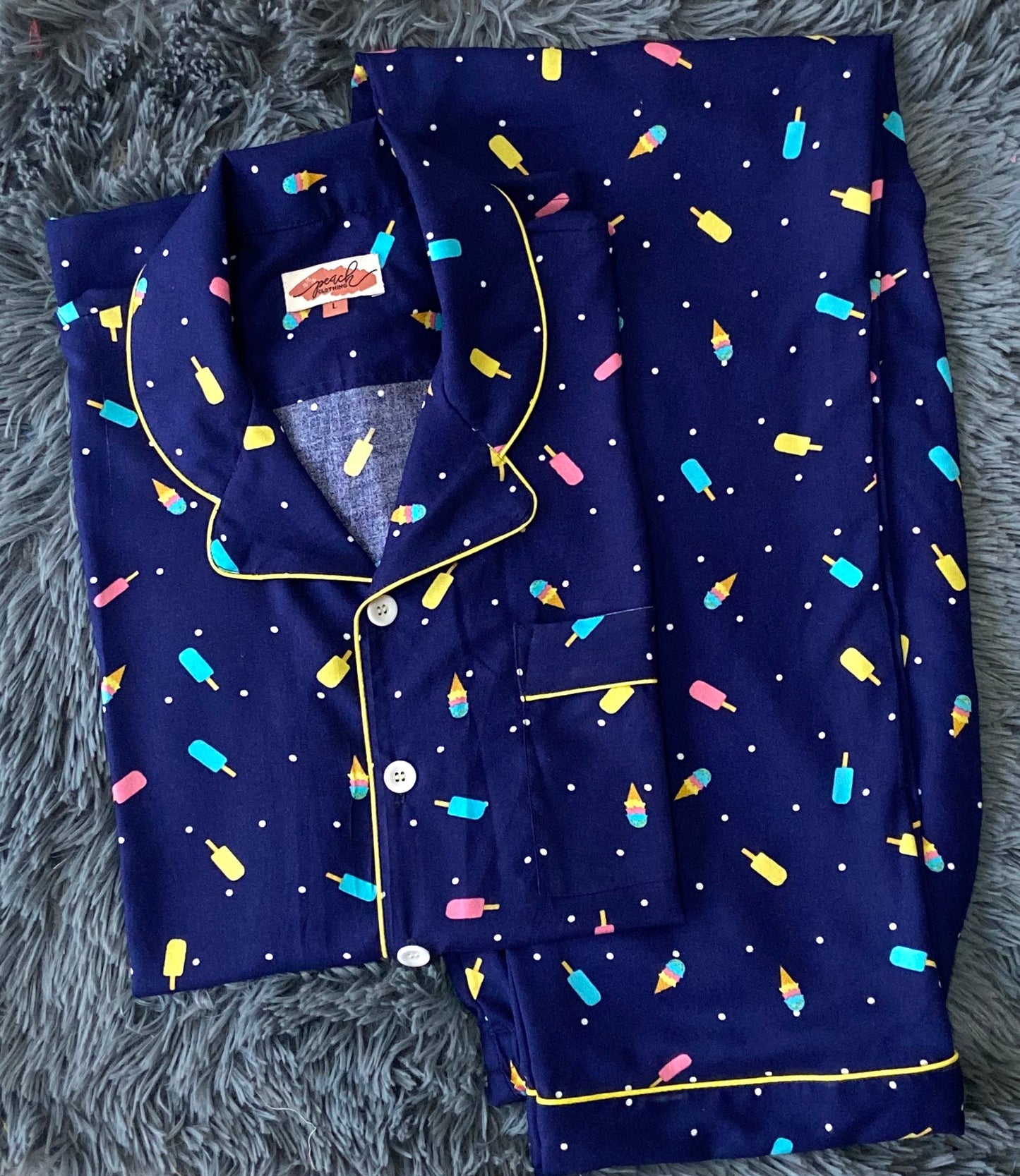 BLUE ICE-CREAM NIGHT SUIT