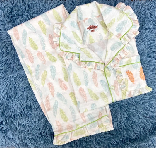 ORANGE LEAF NIGHTSUIT SET